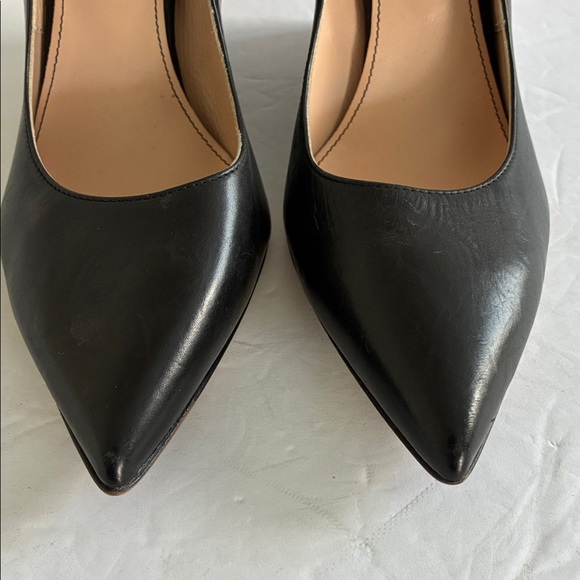 BEAUTIISOLES $395 Pointed Toe Black LEATHER Wedge Pump Women's Shoe Size 9 NWT - Picture 5 of 9